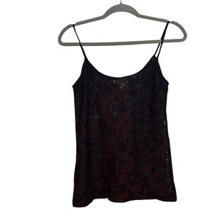 Paula Saker Vintage Purple Floral Lace Camisole